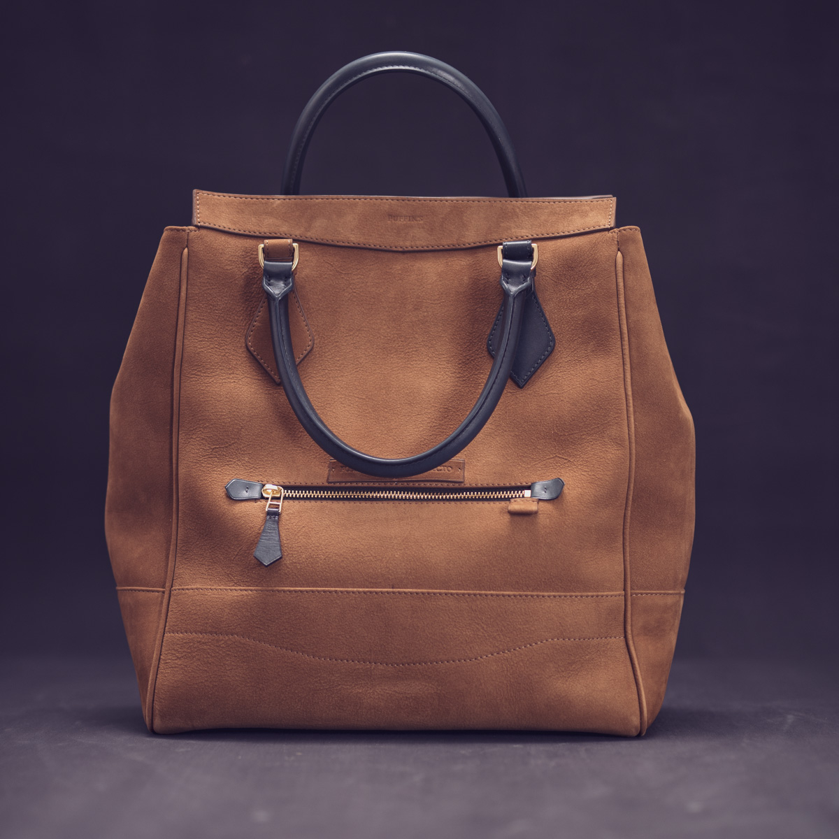 CALATRAVA Shopper, чоловіча шкіряна сумка-шопер: Blue Grape & Light Brown Nubuck