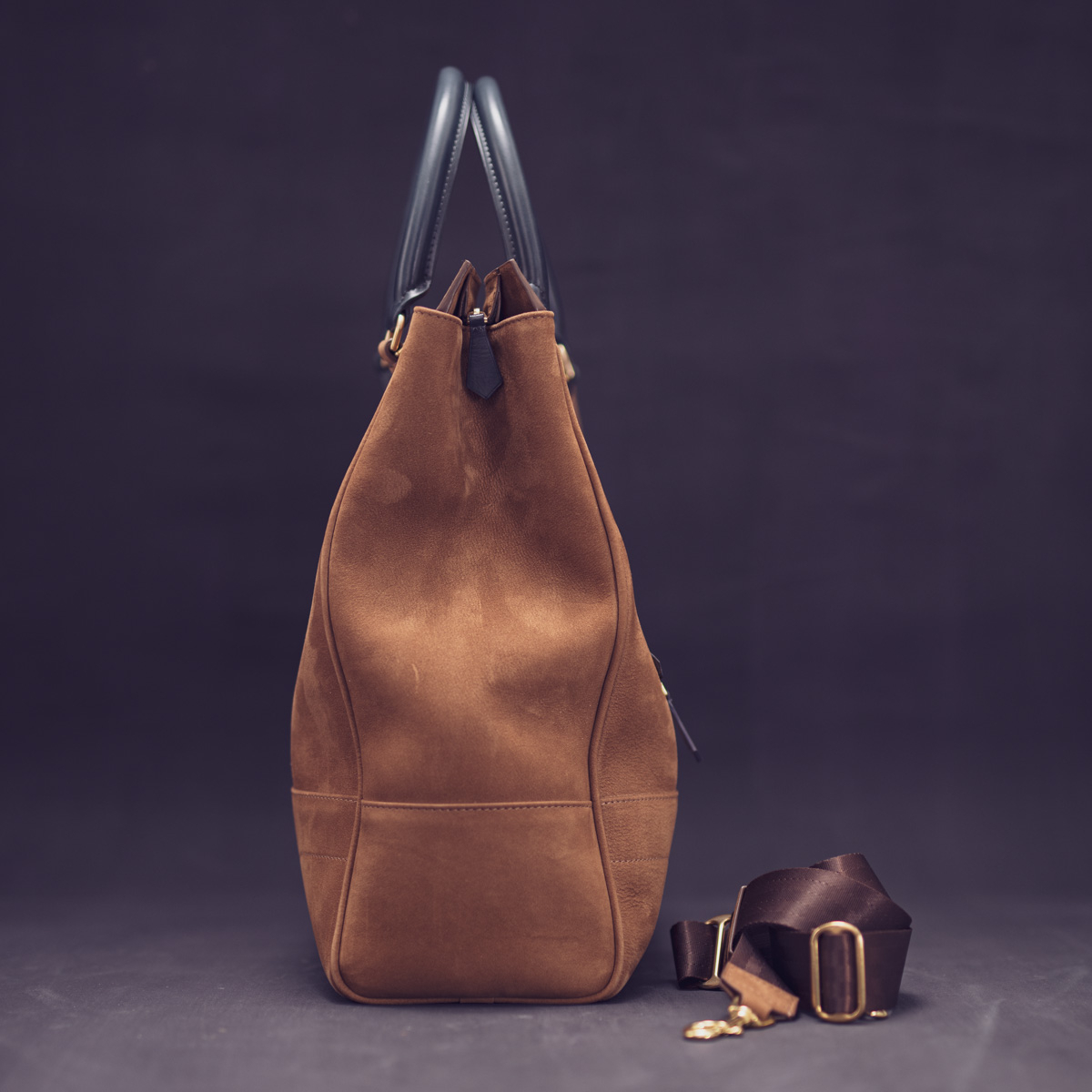 CALATRAVA Shopper, чоловіча шкіряна сумка-шопер: Blue Grape & Light Brown Nubuck