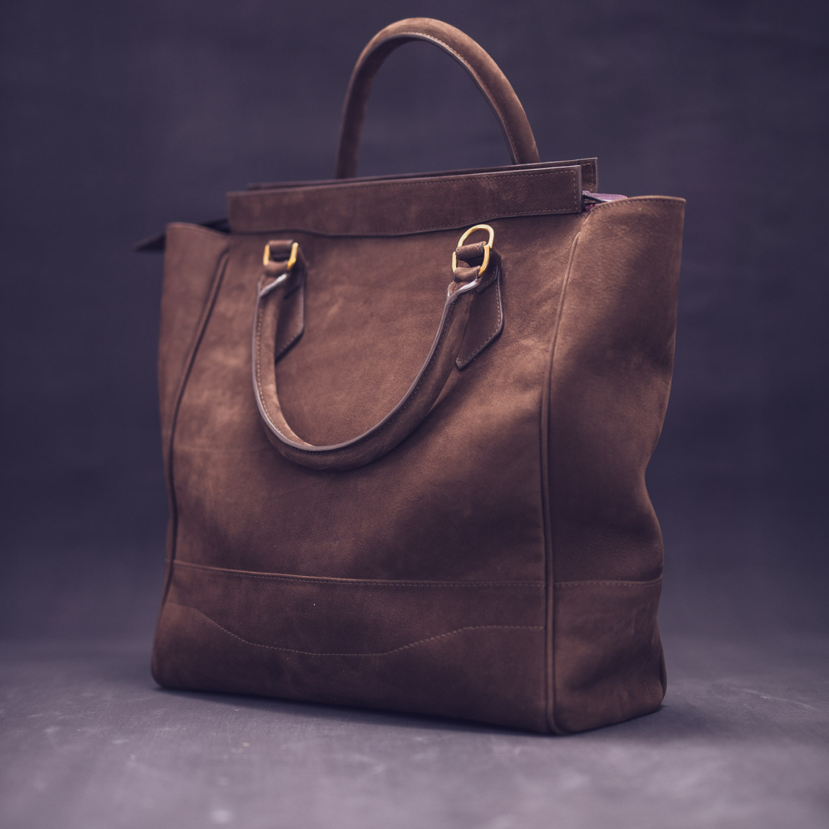 CALATRAVA Shopper, чоловіча шкіряна сумка-шопер: нубук кольору coffee brown