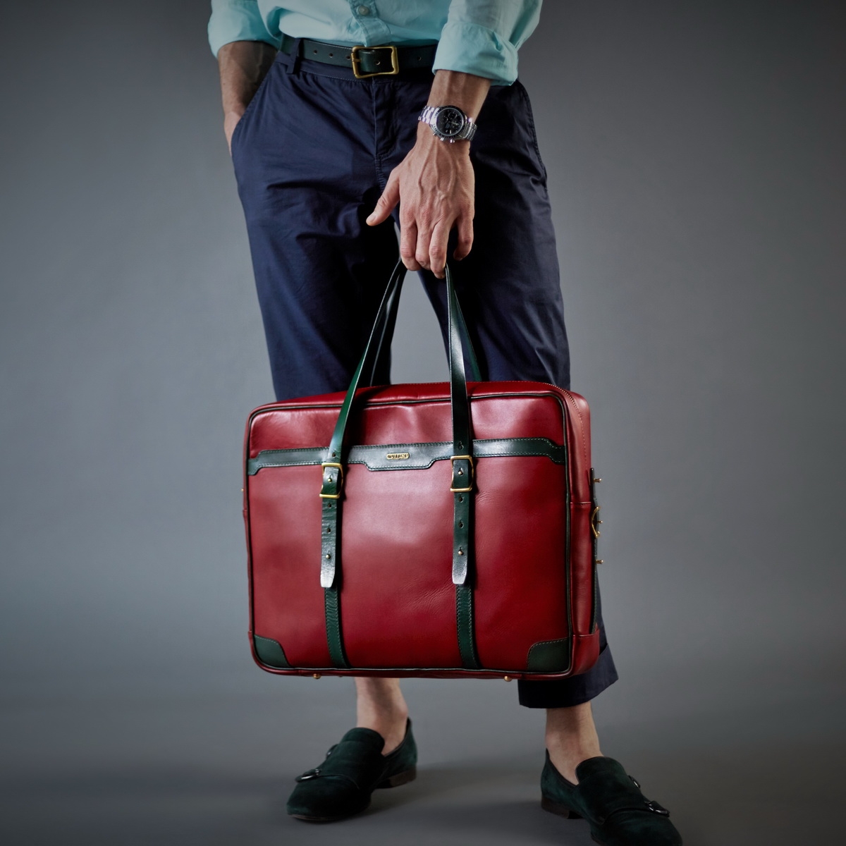 портфель dapper 17" зеленый травяной & красная смородина 