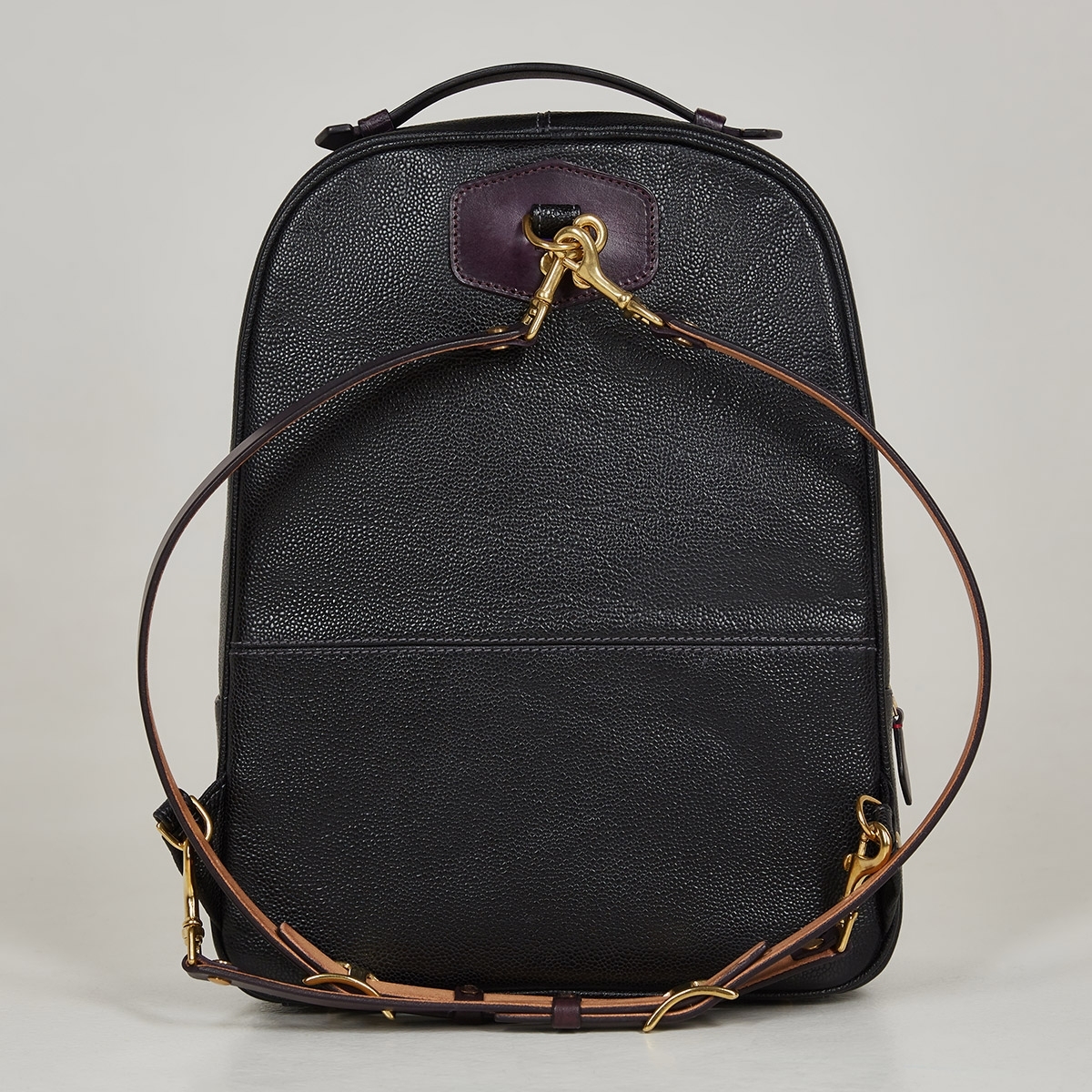 Міський рюкзак ASPEN: Plum Wine & Dark Blue Grain Leather