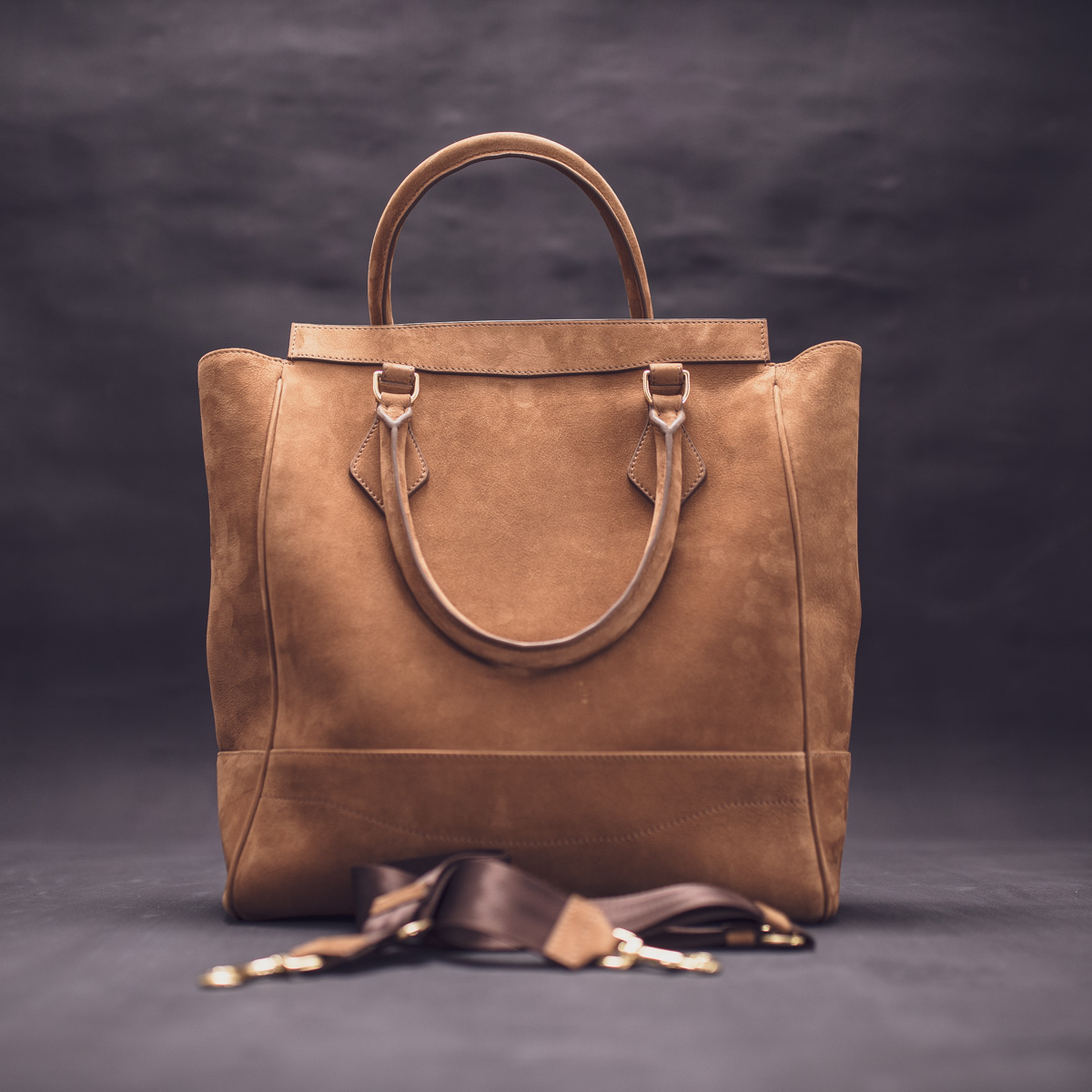 CALATRAVA Shopper, чоловіча шкіряна сумка-шопер: світло-коричневий нубук