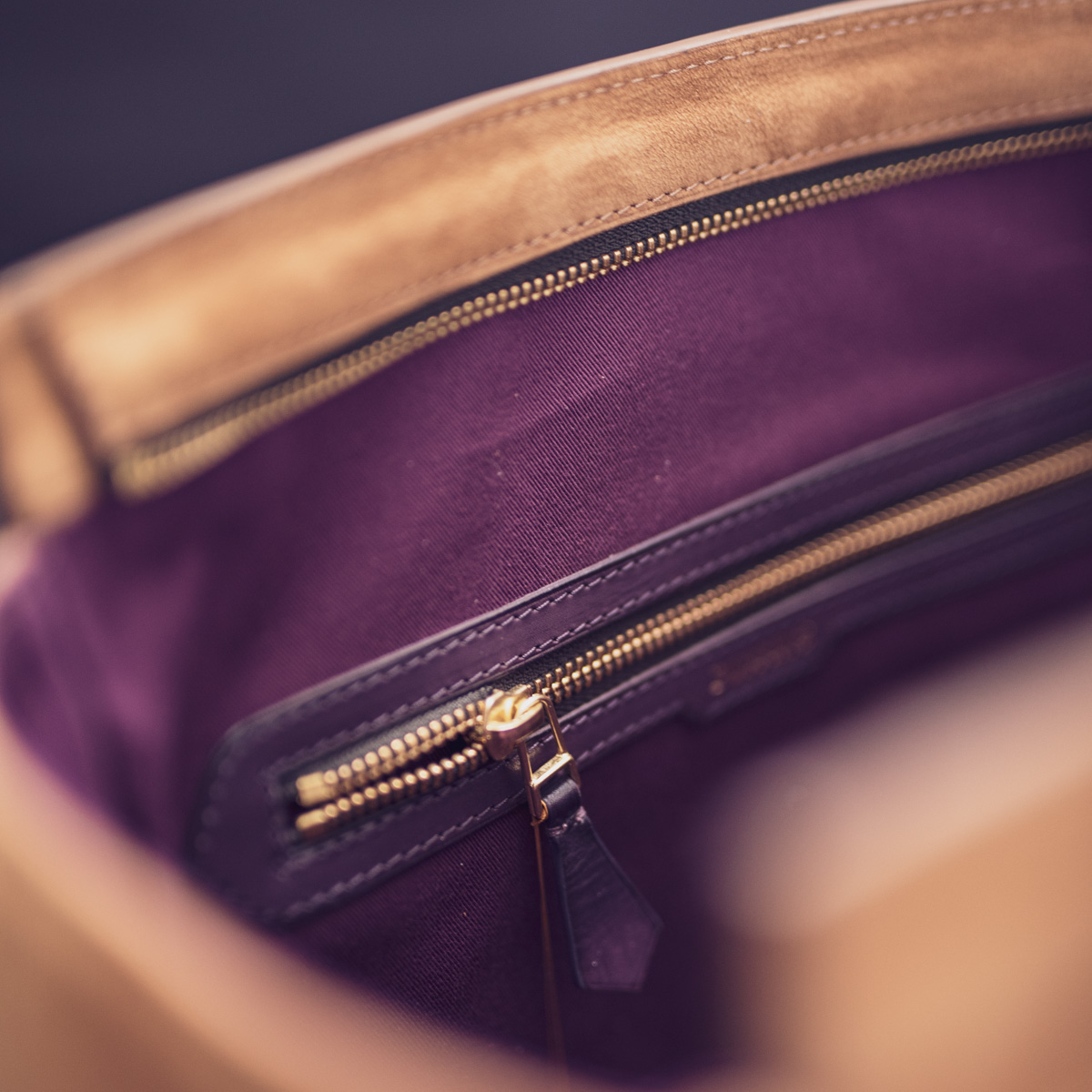 CALATRAVA Shopper, чоловіча шкіряна сумка-шопер: Blue Grape & Light Brown Nubuck